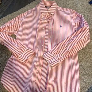 Red and white striped dress shirt